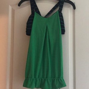 Lululemon Green and Navy Top